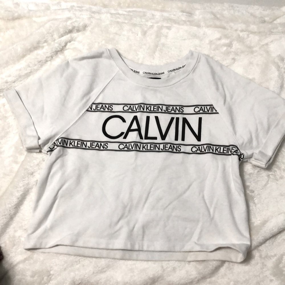Calvin Klein white crop top